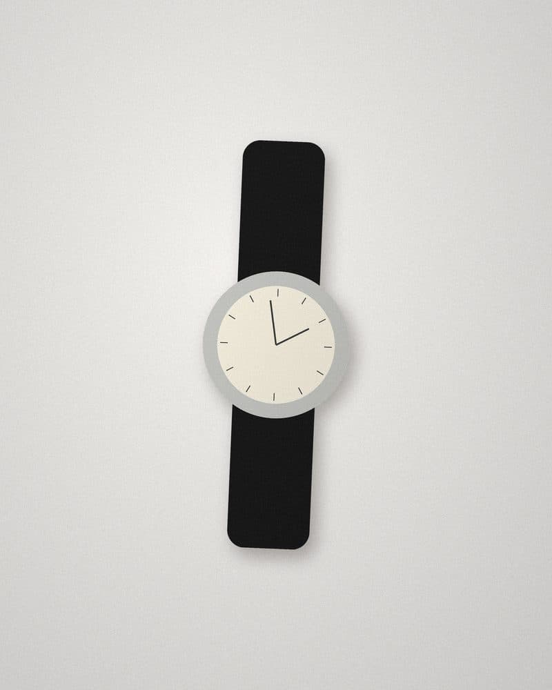 Leather-strap dress watch